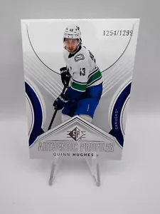 Quinn Hughes - 2024-25 SP Authentic Profiles #AP-11 True Base /1299 Canucks - Picture 1 of 3