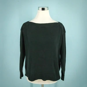 Everlane Gr. XS dunkelgrau weiche Baumwolle U-Boot Ausschnitt Langarm Pullover Sweater - Bild 1 von 6
