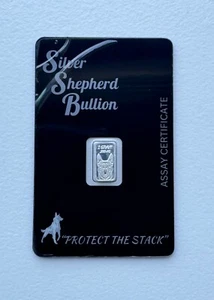 Serialized 1 Gram Silver Bar in Assay Silver Shepherd Bullion - Dog Lovers - Bild 1 von 5
