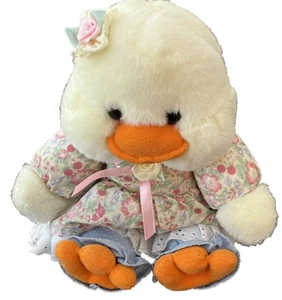 Abito floreale vintage Fairview anatra pasquale peluche peluche pantaloni a pois 12" Kmart - Foto 1 di 7