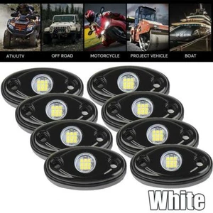 8x 60W White LED Rock Lights Underbody Wheel RV For Jeep Boat Offroad Truck ATV - Picture 1 of 11