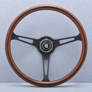 NARDI Classic 380mm Mahogany Wood Steering Wheel with Black Finish - Picture 1 of 8