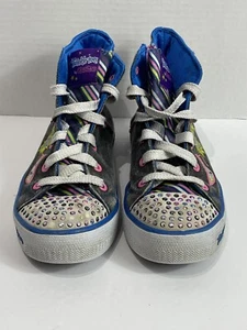 Girls High Top Skechers Shoes Twinkle Toes Pop Princess Size 3 Light Up BN7 - Picture 1 of 22
