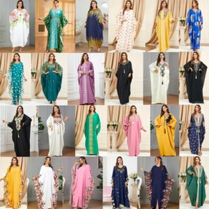 Moroccan Abaya Women Maxi Dress Oversize Kaftan Loose Evening Caftan Long Robes - Picture 1 of 355