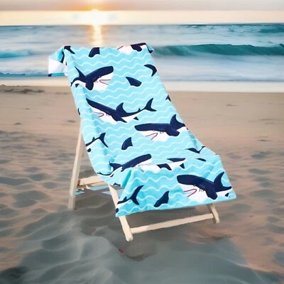 🇬🇧TOALLA DE MICROFIBRA DE PLAYA/BAÑO CON ESTAMPADO DE TIBURÓN DREAMSCENE Foto 1 de 4