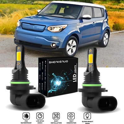 For Kia Soul EV 2015 2016 White&Yellow Switchback LED Fog Light Bulbs 9006 - Image 1 of 4