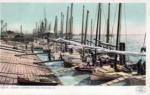 NEW ORLEANS LA - Oyster Luggers Postkarte - UDB (vor 1908) - Bild 1 von 2