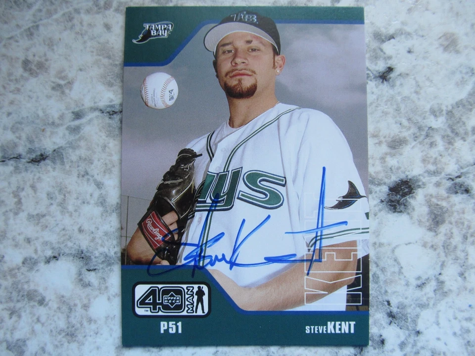 Rays Steve Kent Signed Autographed 2002 Upper Deck 40 Man Mint - Image 1 of 1