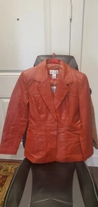 Newport News Vintage Red Leather Jacket Size 10 - Picture 1 of 2