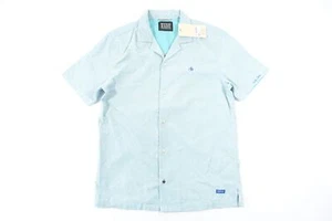SCOTCH & SODA LIGHT BLUE SMALL CORDUORY SHORT SLEEVE BUTTON FRONT SHIRT MENS NEW - Picture 1 of 10