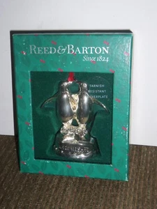 Reed And Barton versilberte Penquins hängender Weihnachtsschmuck warme Wünsche - Bild 1 von 2