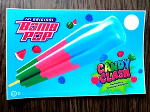 Bomb Pop Candy Clash (Reproduction) sticker Ice Cream Truck Decal 8" x 5" - Picture 1 of 2