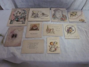 Lote de 9 tarjetas de felicitación antiguas vintage cumpleaños, una cara, folletos de cinta - Imagen 1 de 23