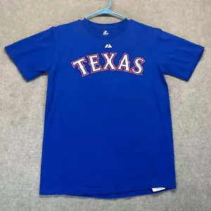 Texas Rangers Josh Hamilton #32 Shirsey Men's Medium Blue Majestic T Shirt 2010 - Picture 1 of 8