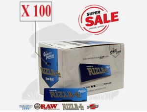 Rizla Blue Short Single Cards Blue Regular - Rolling Paper, Total 100 Booklets - Picture 1 of 2