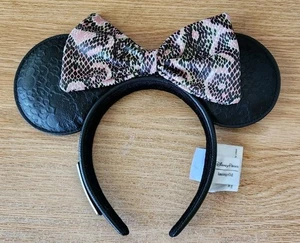 Disney Parks Loungefly Animal Print Minnie Mouse Bow Ears Headband One Size NWT - Picture 1 of 7