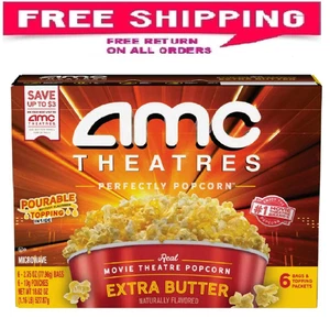 Palomitas de maíz para microondas AMC Theatres 6ct, mantequilla extra - Imagen 1 de 4