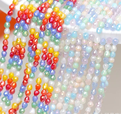 4mm/5mm Facettierte Kristall Glasperlen Tropfen DIY Schmuck Basteln Regenbogen - Bild 1 von 4