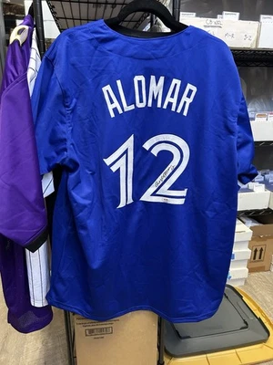 Roberto Alomar Signed Autographed Blue Jays Custom Jersey PSA COA (CBMH) - Image 1 of 3