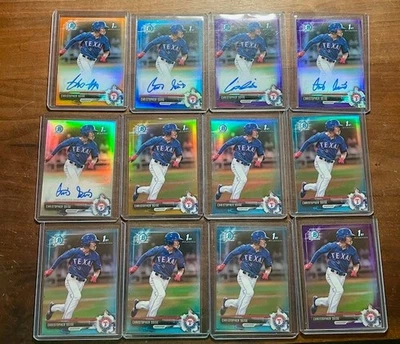 Big Lot of (36) 2017 Bowman Chrome Draft Christopher Seise Autos Refractor Color - Image 1 of 3