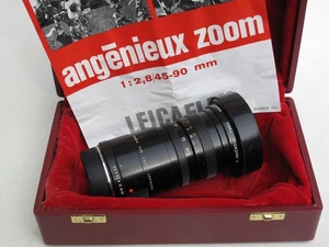 Leica R P. Angenieux 45-90 mm f:2,8 tapas de lente zoom/capucha/estuche/en caja original vendedor de EE. UU. "LQK" - Imagen 1 de 4