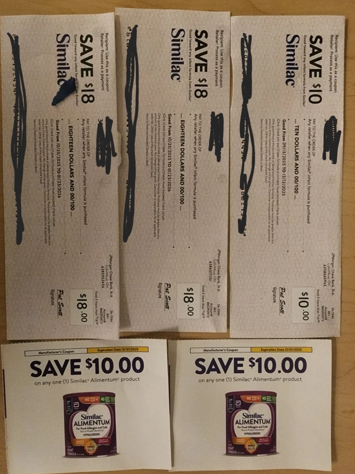 Купоны Similac чеки на сумму $46 - Изображение 1 из 1