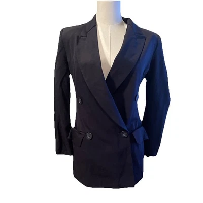 Blazer Classiques Entier Jacket XXS Negro Doble Pecho Carrera Lana Pura Foto 1 de 4
