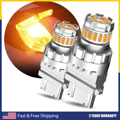 2X 3156 3157 AUXITO amarillo ámbar intermitente bombilla LED estacionamiento sin error Foto 1 de 4
