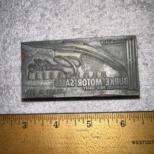 Printing Block ( Burke Motor Sales Wildwood N.J. ) Cadillac Oldsmobile  - Picture 1 of 6