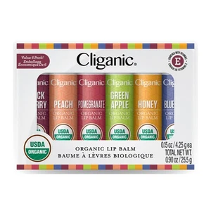 Organic Lip Balm by Cliganic for Unisex - 6 Pc Kit Set - Picture 1 of 1