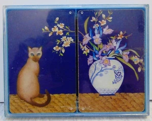 Vintage Hallmark Bridge Playing Cards In Plastic Case 2 Decks Siamese Dreams - Picture 1 of 7