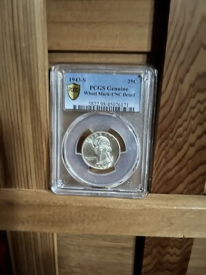 1943-S Washington Silver Quarter Genuine Wheel Mark -UNC PCGS GOLD SHIELD - Image 1 of 2