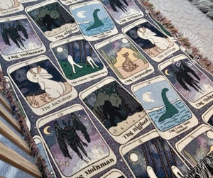 CRYPTID TAROT CARDS | WOVEN THROW BLANKET - Picture 1 of 6