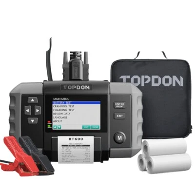 BT600 12V 24V Car Battery Tester Lead Acid Vehicle Charging Cranking Analyzer - Image 1 of 4