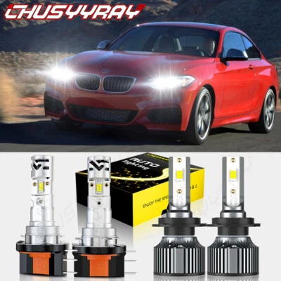 PARA BMW M235i xDrive 2014-2016 4X Faro LED haz alto/bajo H7+H15 bombillas blanco Foto 1 de 4