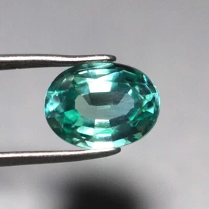 4.80 Ct 11.2x8.5 MM Oval Green Blue Sapphire Lab Created Corundum VDO SGB8330 - Picture 1 of 4