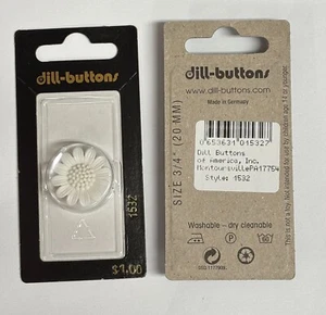 Dill Buttons ~ (1532) - 3/4" WHITE POLYAMIDE - 1 ct - Picture 1 of 1