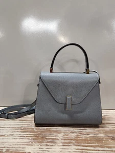 GENUINE VALEXTRA SMOKEY BLUE MINI ISIDE HANGBAG - MADE IN ITALY - FROM HARROLDS - Picture 1 of 23