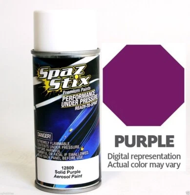 New Spaz Stix SZX12809 SOLID PURPLE Aerosol Paint - R/C Lexan Body - 3.5 oz - Image 1 of 4