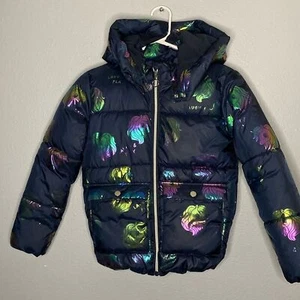 H&M Navy and Iridescent Unicorn Laugh & Play Hooded Zip Up Jacket Size 10 - Picture 1 of 9