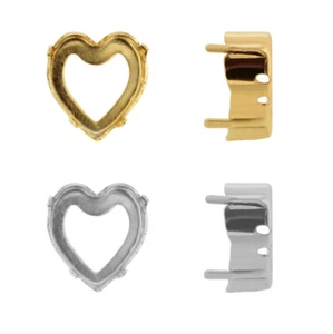 Hervorragende PRIMERO ausgefallene Steinfassungen passend für 4884 Herzen Kristalle - Bild 1 von 4