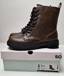 NIB! Sonoma Goods for Life Reindeer Women's Combat Boots Brown-Asst. Sizes - Imagen 1 de 11