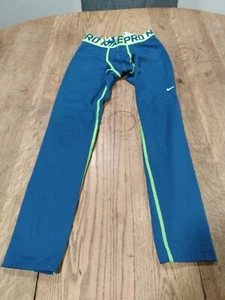 Nike Pro Dri-Fit Tights Youth Boys Size Large Blue Compression - Picture 1 of 5