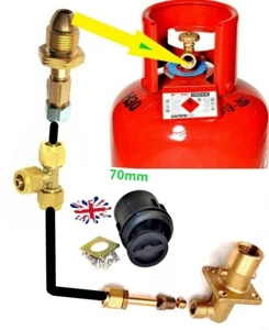 REMOTE REFILL PROPANE gas lpg BOTTLE SET with T piece - Picture 1 of 1