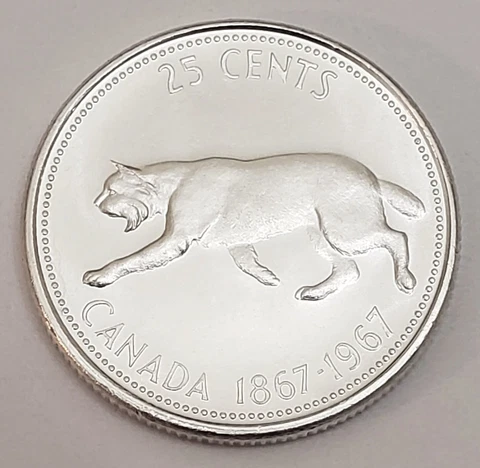 1967 Canadian Quarter  *50% SILVER*  *BU - UNCIRCULATED*  *FREE SHIPPING* Cover