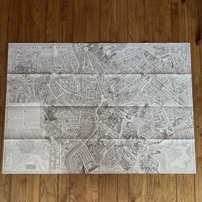 1972 Rare Monumental Birds Flight Path Of Historic Rome Map Armando Ravaglioli - Image 1 of 4