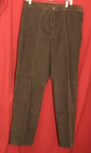 Haggar Mens Brown Thin Wale Corduroy Flat Front Pants 38 x 32 Cotton Blend - Picture 1 of 6