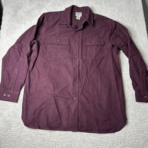 Herren L.L. Bean Größe Large burgunderrotes Flanellhemd mit schweren Knöpfen - Bild 1 von 7