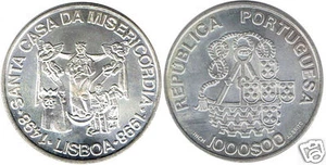 manueduc   PORTUGAL  1998 1000 ESCUDOS PLATA CASA DA MISERICORDIA  27 gr. Nueva - Picture 1 of 1