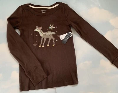 CAMISETA GAP NIÑOS NIÑAS MANGA LARGA LENTEJUELAS BRILLANTES CIERVO 10 L Reg.$ 19.99 Foto 1 de 4